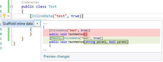 Scaffold xUnit MemberData