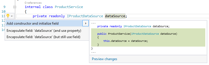 Add new constructor and initialize field refactoring